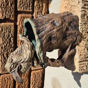 Vintage 1973 Jim Rumph Ceramarte Tankard Mug Raven Bird Splatter Ogre Troll 7.5"